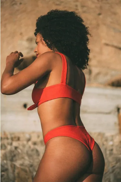 Anekdot Anekdot Damen vegan Bikini Bottom Geranium / Skyline Slim