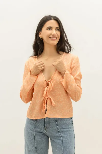 Clotsy Clotsy Damen vegan Hemd Scala Apricot