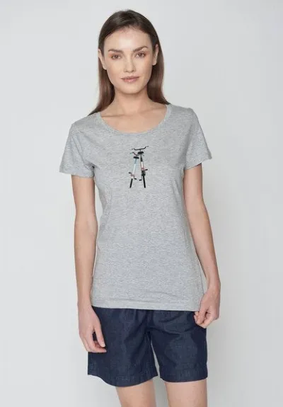 GreenBomb GREENBOMB Bike Romantic Loves - Lässiges T-Shirt aus Bio-Baumwolle / hochwertiger Print / GOTS / Fair & Vegan