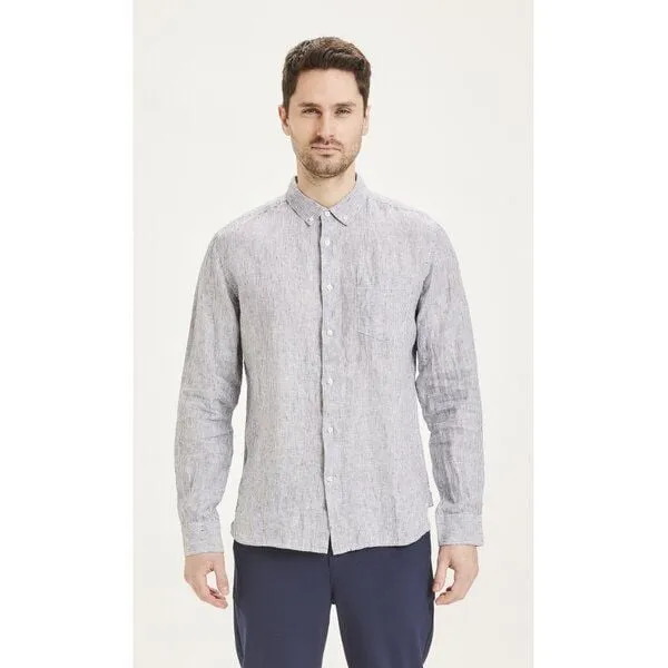 KnowledgeCotton Apparel KnowledgeCotton Apparel Leinenhemd - LARCH LS striped linen