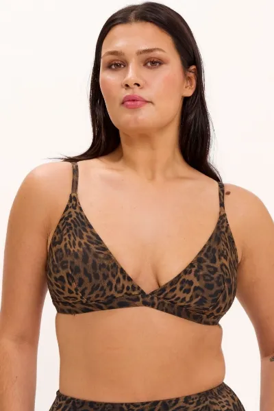 Understatement Understatement Damen vegan Bikinioberteil Triangle Dark Leopard