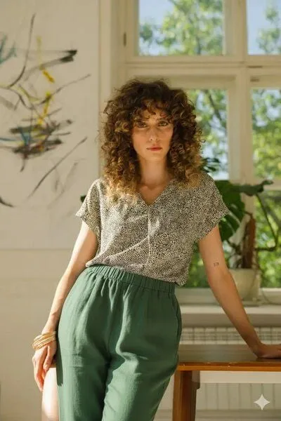 WiDDA berlin WiDDA berlin Leinenhose BOLLE in Teal Grünblau