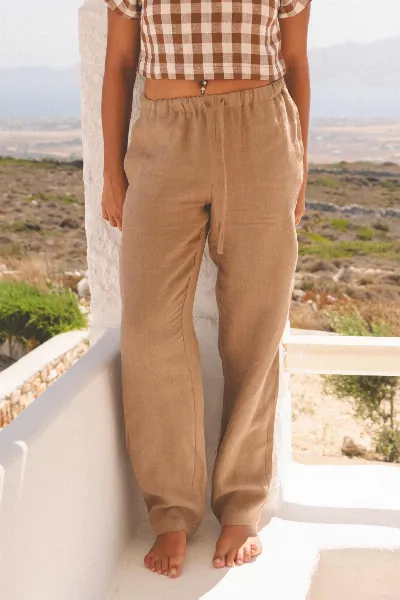 AmourLinen AmourLinen Damen vegan Hose Malmo Rosy Brown