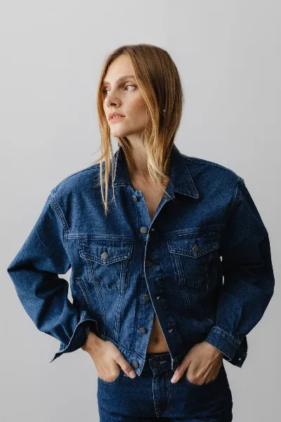 MUD Jeans MUD Jeans Damen vegan Jacke Denim Gina Medium Stone Blue
