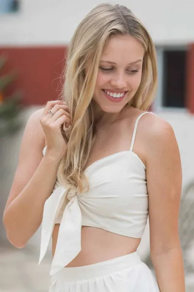 Vanilla Sand Vanilla Sand Damen vegan Top Lagos Fliege Vanille