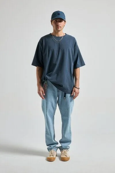 Trendsplant Trendsplant Essential Sunwashed Heavyweight Oversized T-Shirt Washed Navy