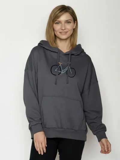 GreenBomb GREENBOMB Bike Freehand Mello - Lässiger Hoodie aus Bio-Baumwolle / hochwertiger Print / GOTS / Fair & Vegan