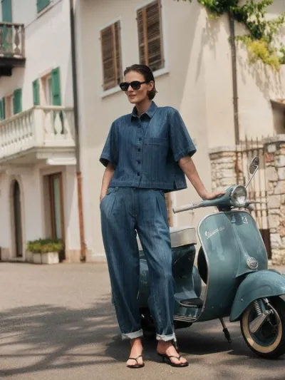 LANIUS LANIUS Jeans mit Bundfalte (GOTS) aus Bio-Baumwolle