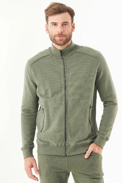 ORGANICATION ORGANICATION Herren vegan Soft Touch Sweat Jacke Mid Olive