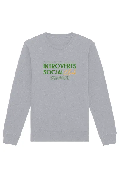 Oat Milk Club Oat Milk Club Damen vegan Sweatshirt Introverts Social Club Heather Grey