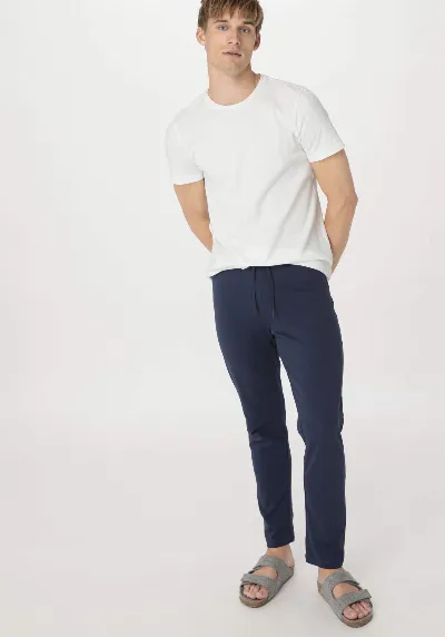 hessnatur hessnatur Herren Schlafhose Relaxed aus Bio-Baumwolle - blau