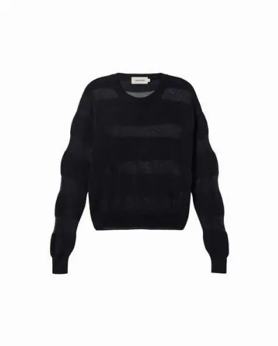 thinking mu thinking mu Be Lyocell-Pullover mit transparenten Streifen