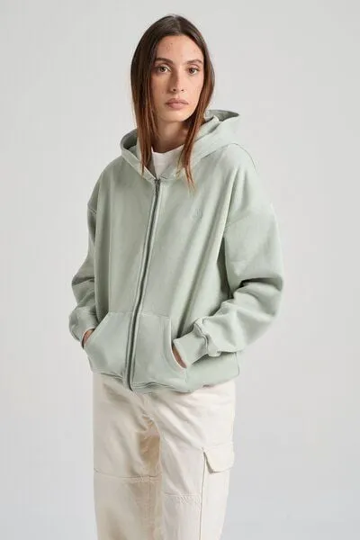 Trendsplant Trendsplant Women’s Essential Zip Hoodie Coastal Fog