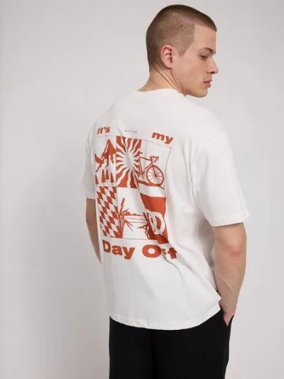 Mazine Mazine T-Shirt aus Bio-Baumwolle - Day Off Backprint