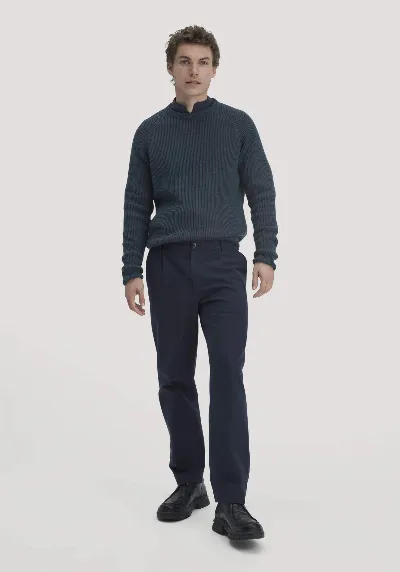 hessnatur hessnatur Herren Chino RON Relaxed aus Bio-Baumwolle - blau