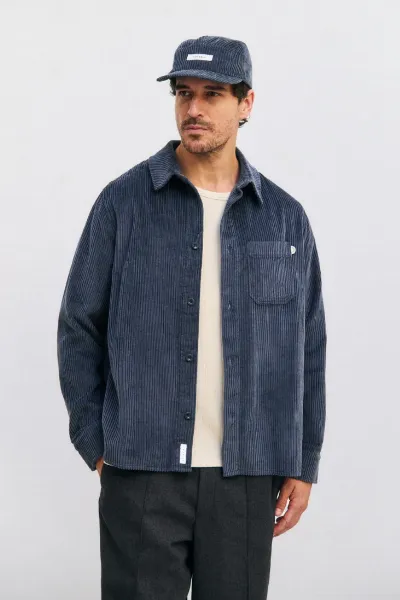 Rotholz Rotholz Herren vegan Hemd Cord Blau
