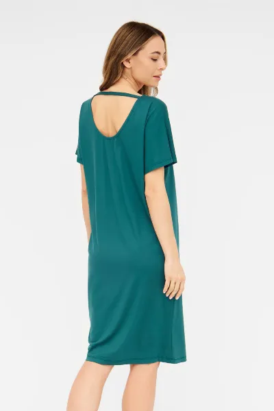 Widda Widda Damen vegan Kleid Rückenfrei Farlo Petrol
