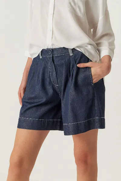 SKFK SKFK Damen vegan Shorts Naroa Blau
