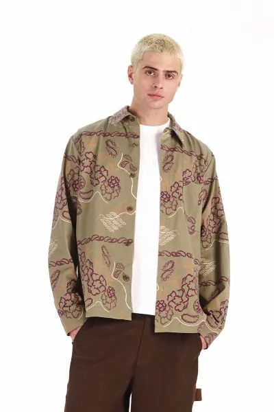 KOMODO KOMODO Herren vegan Hemd Mit Bandana-Print Khaki
