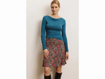 tranquillo tranquillo Bio-Damen-Midi-Rock 'Olvaa' A-Linie, mit breitem Bund, paisley,