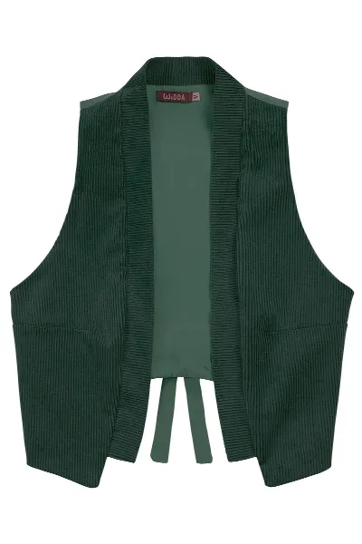 WiDDA WiDDA Damen vegan Vest Spencer Deep Sea Dark Green