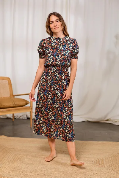 TWOTHIRDS TWOTHIRDS Damen vegan Kleid Grassholm Wild Forest Print