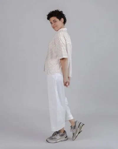 Brava Fabrics Brava Fabrics Mix Oversize Cropped Blouse Narciso