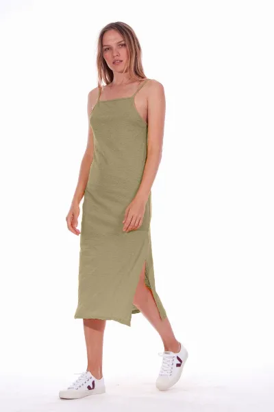 RAVENS VIEW IBIZA RAVENS VIEW IBIZA Damen vegan Kleid Farah Dunkel Aloe