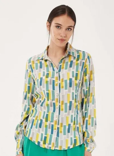 ORGANICATION ORGANICATION Hemdbluse aus TENCEL Lyocell mit Allover-Print