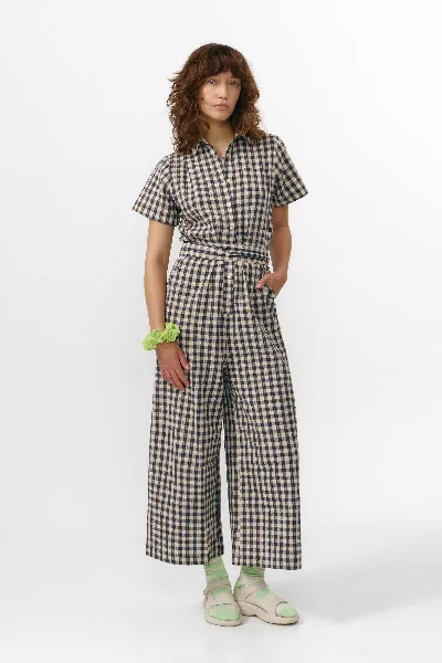 SUITE13LAB SUITE13LAB Damen vegan Jumpsuit Alme Check Grau