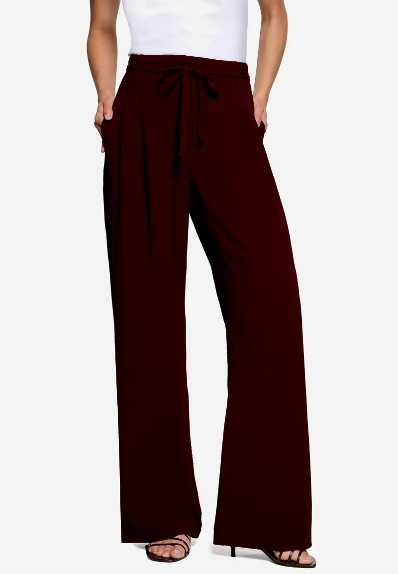 zero Elegante Stoffhose mit Bindegürtel
