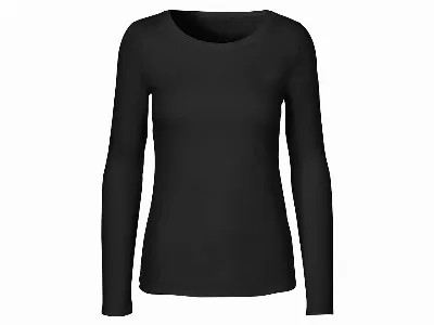 Neutral Neutral Bio-Damen-Langarmshirt mit Rundhalsaussschnitt schwarz,