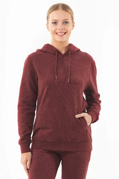 ORGANICATION ORGANICATION Damen vegan Soft-Touch-Hoodie Burgund