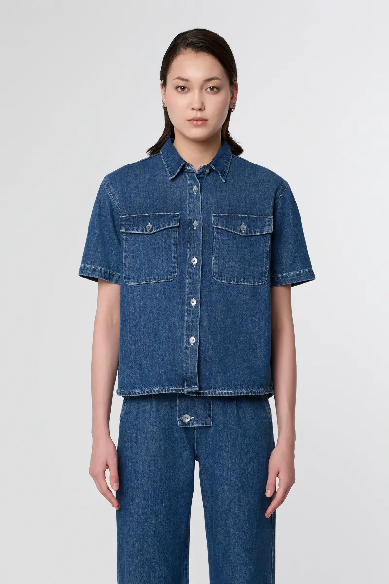 DAWN Dawn Damen vegan Hemd Blithe Medium Blau