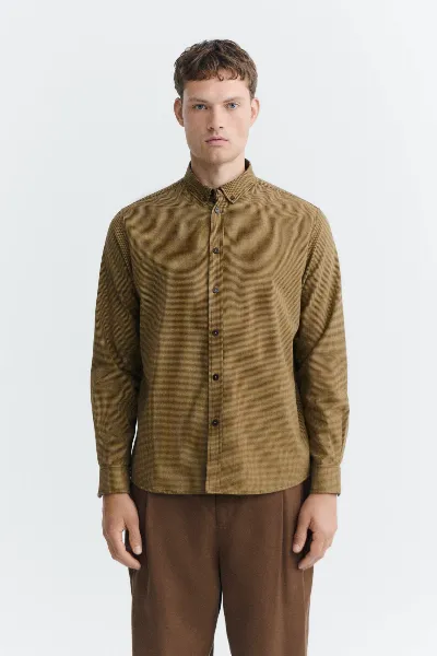 thinking mu Thinking MU Herren vegan Hemd Ant Kariert, Farbe Camel