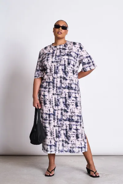 JAN N JUNE JAN 'N JUNE Damen vegan Kleid Shirt Crovie Melted Print