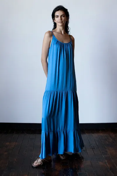 Neu Nomads Neu Nomads Damen vegan Kleid Barcelona Maxi Azur