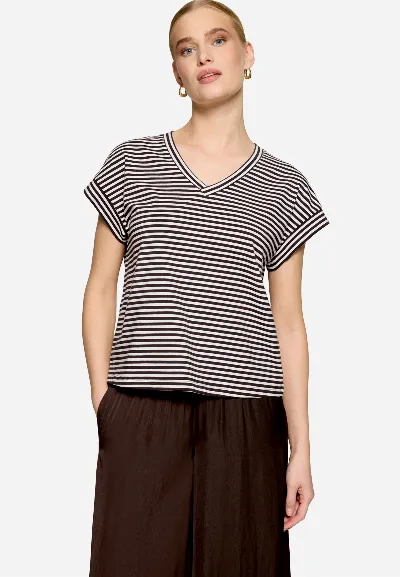 zero Shirt  gestreift mit V-Ausschnitt