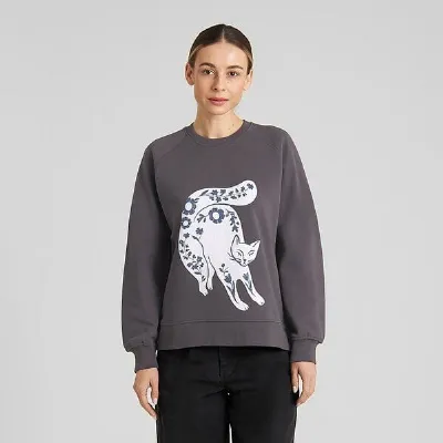 Dedicated DEDICATED Ystad Flower Cat Damen Sweatshirt