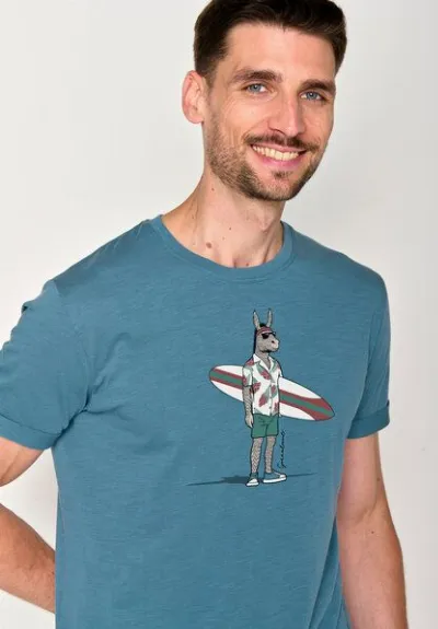 GreenBomb GREENBOMB Animal Donkey Surf Roll - Lässiges T-Shirt aus Bio-Baumwoll Mix / hochwertiger Print / GOTS / Fair & Vegan