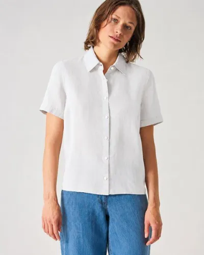 HempAge HempAge Kurzarmbluse Damen 100% Hanf