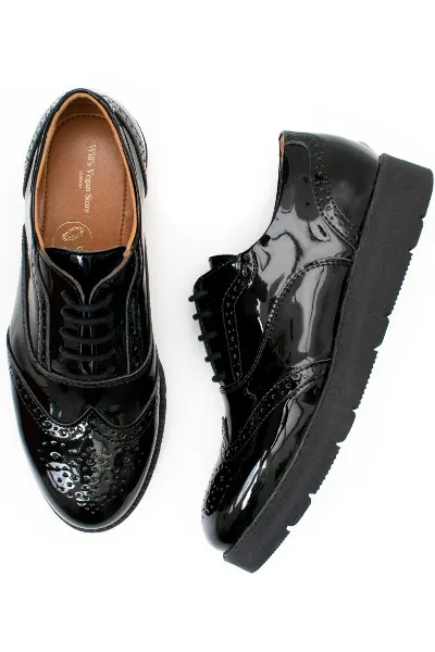 Will's Vegan Store Will's Vegan Store Damen vegan Brogues Flatform Lack