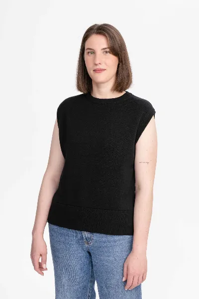 MELA MELA Damen vegan Weste Jacquard-Strick Jamuna
