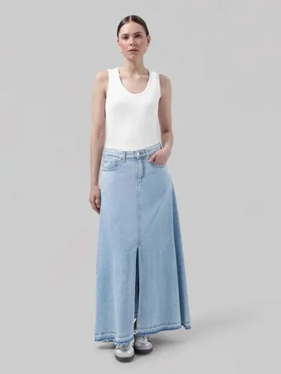 MUD Jeans MUD Jeans Langer Jeansrock - Max Flow - aus einem Baumwolle/Leinen Mix