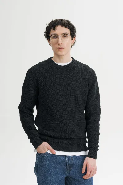 MELA MELA Herren vegan Strickpullover Structured Vareen In