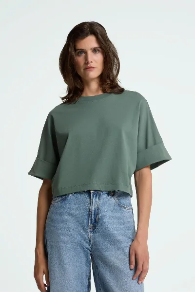 Kings of Indigo T-Shirt Cropped Castile