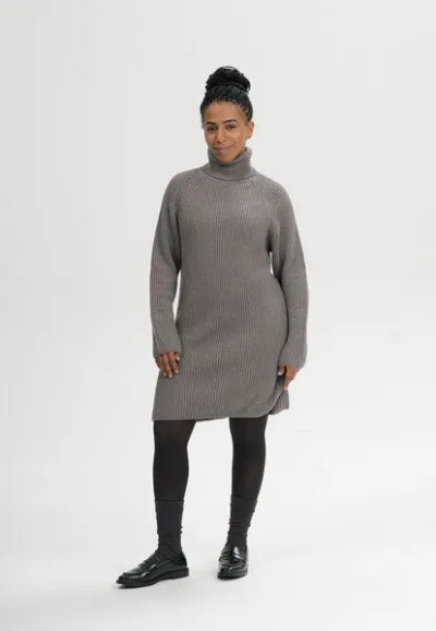 MELA MELA Rippstrick Rollkragenkleid Style ARUNIKA aus 100% Bio-Baumwolle