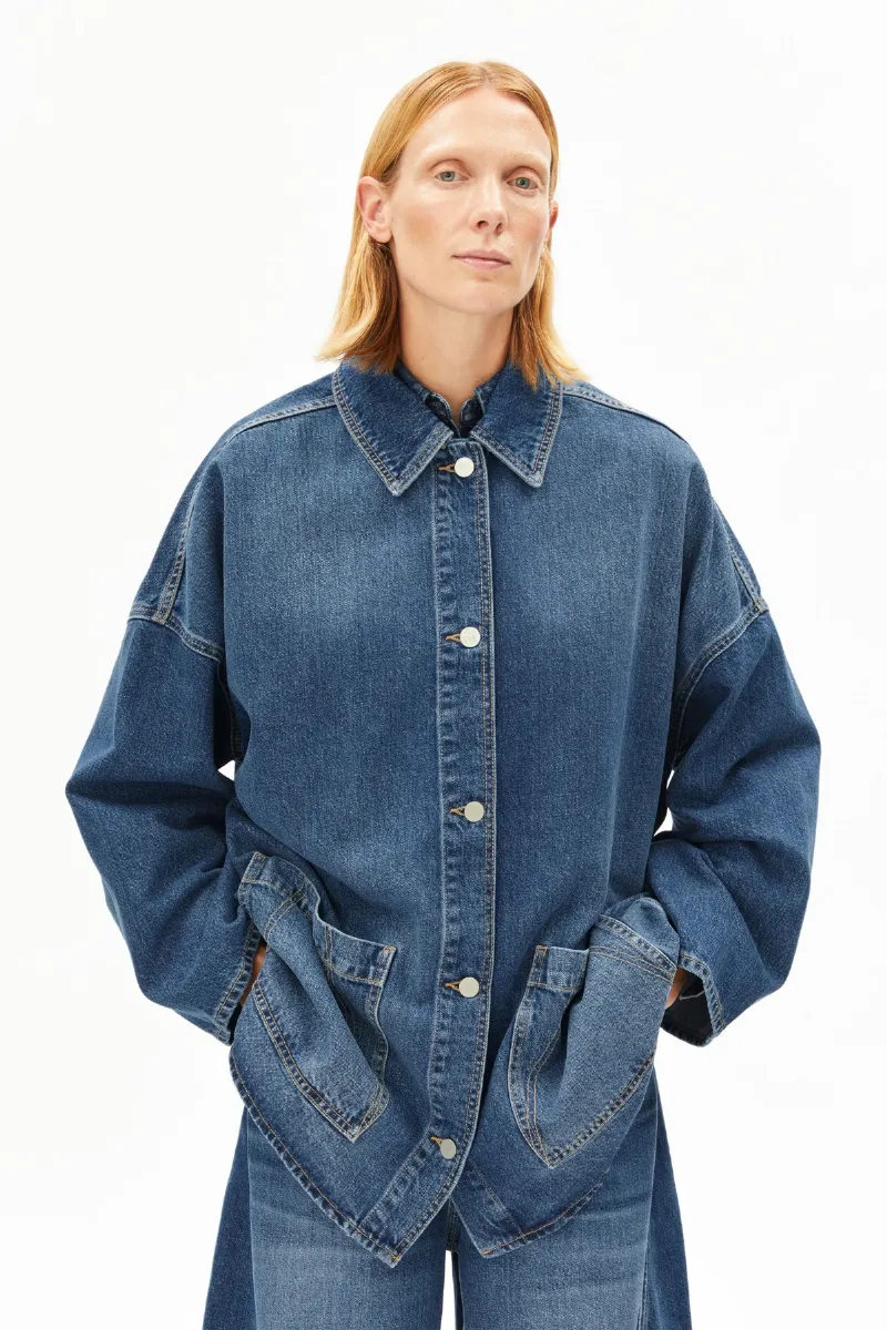 ARMEDANGELS Jeansjacke Draapy Tencel Blau
