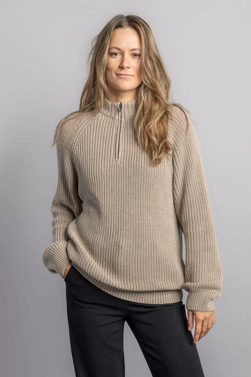 DIRTS DIRTS Herren vegan Strickpullover Quarter Zip Desert