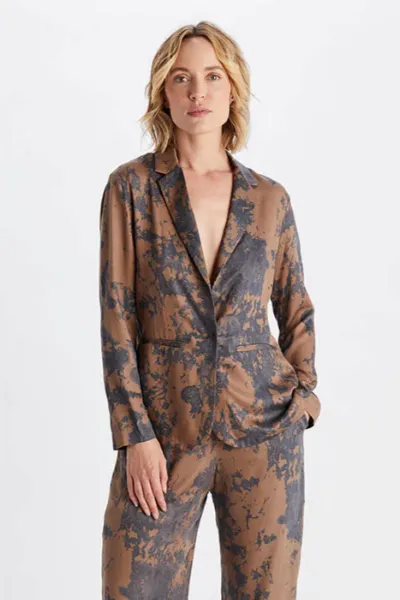 Neu Nomads Neu Nomads Damen vegan Jacke Karlie Marmor Print Braun/